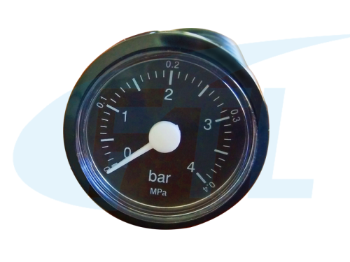 BY37 Wall mounted furnace pressure gauge - Black shell