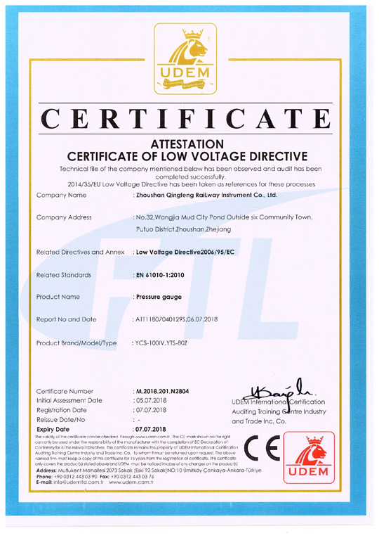 CE certification-Manometer